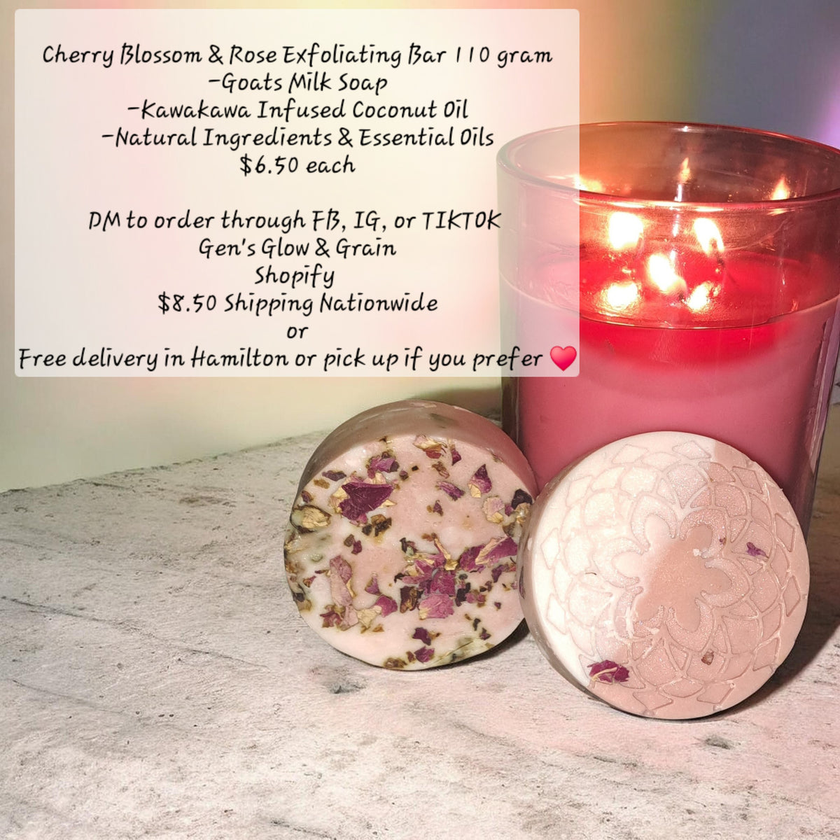 Cherry Blossom & Rose Exfoliating Bar