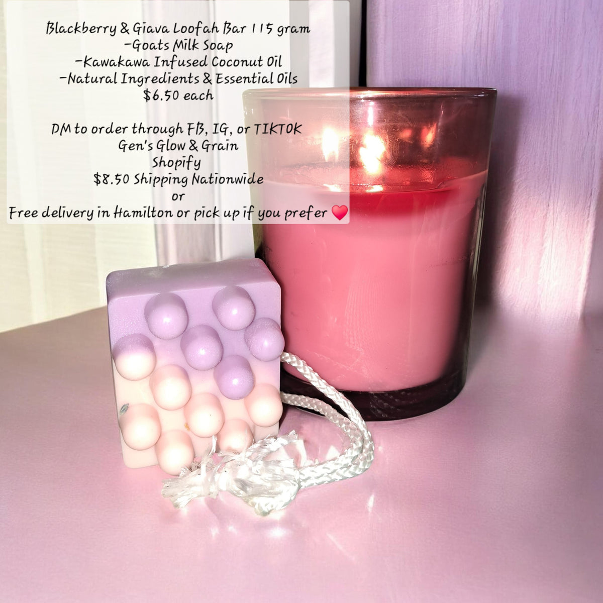 Blackberry Guava Natural Loofah Bar